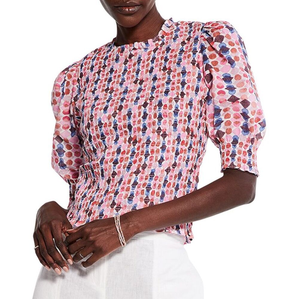 NIC+ZOE Geo Dots Smocked Top